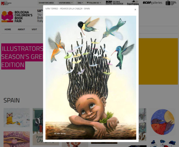 «Pájaros en la cabeza» en el muro virtual de la Feria de Bologna 2021